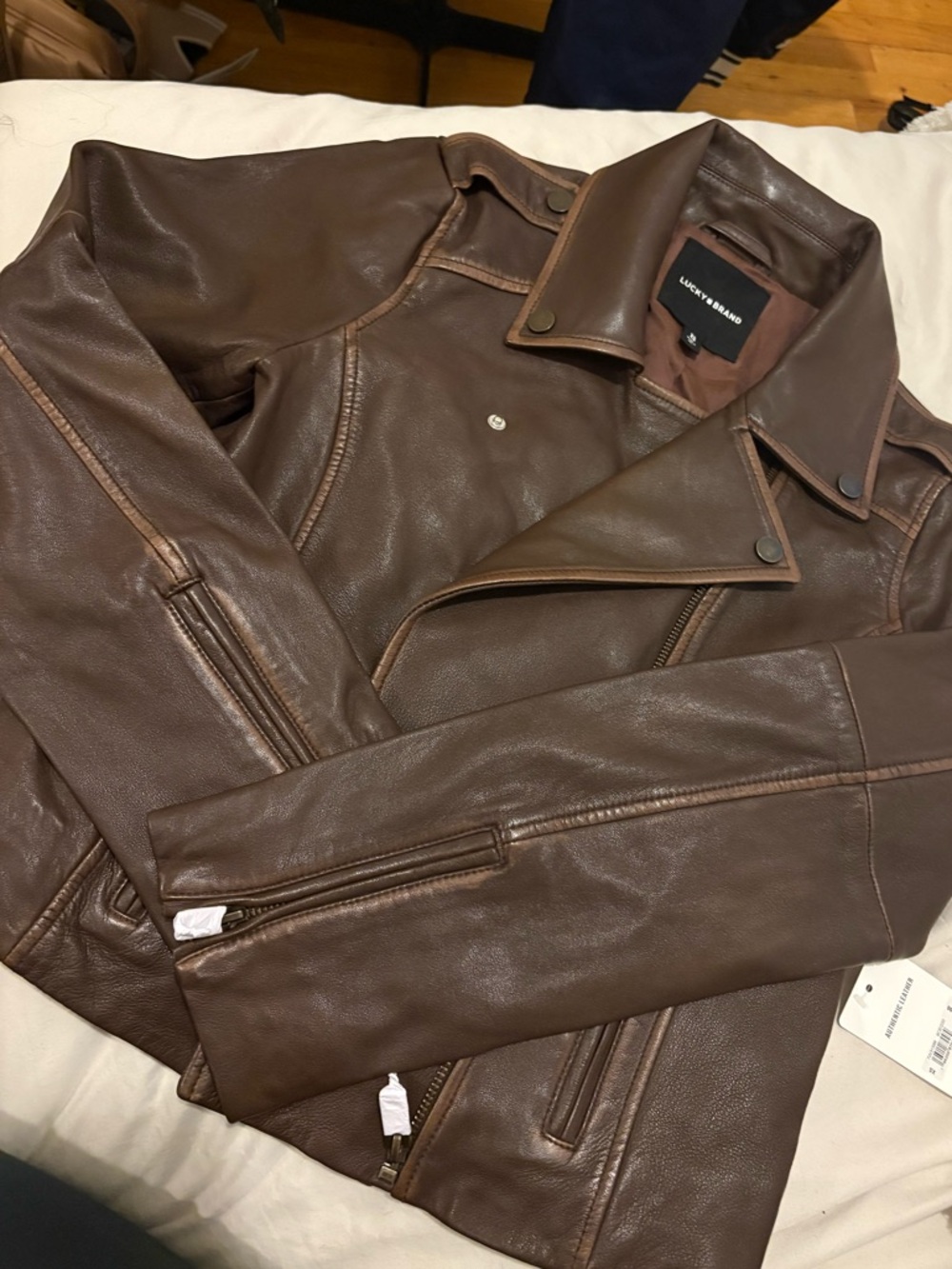 Lucky Brand - NWT Classic Leather Moto Jacket - XS - Picture 4 of 7